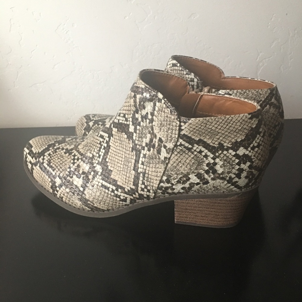 Beautiful snakeskin booties